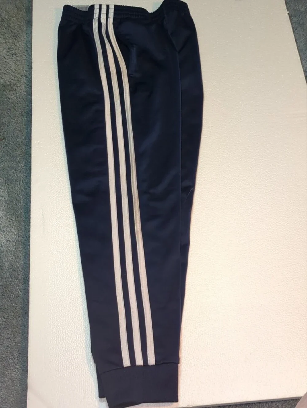 Adidas Kids Navy Blue Joggers with White Three-Stripes 7T
